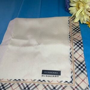Burberry Ivory and Black Checkered Mini  Scarf
